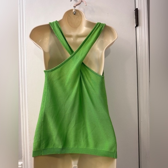 Etcetera Green Knit Tank Top Sleek & Sustainable Sleeveless Knitwear Size Small - Picture 7 of 11